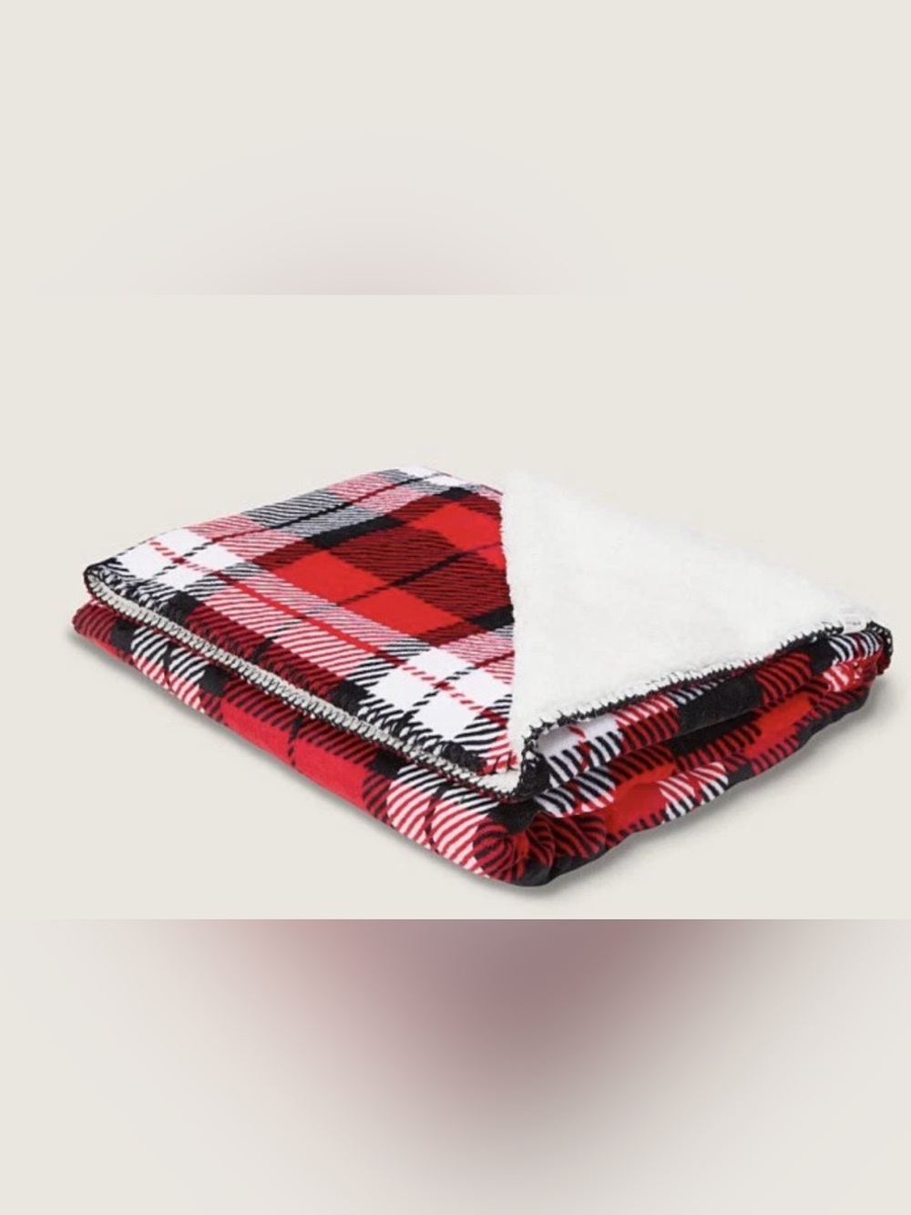 Victoria’s Secret PINK Sherpa Plaid Blanket